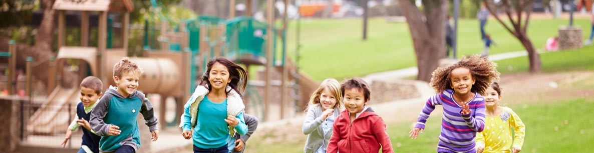 kids running near playground